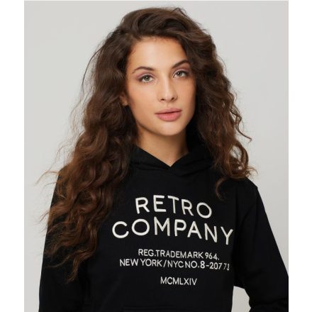RETRO JEANS 21w017-r19d030 Laurel hoodie pulóver (fekete)